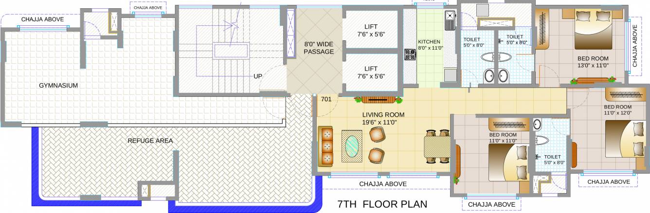 Nakshatra 7th floor Refuge Plan
