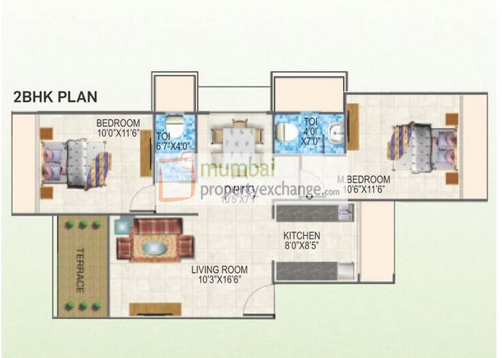 2BHK plan