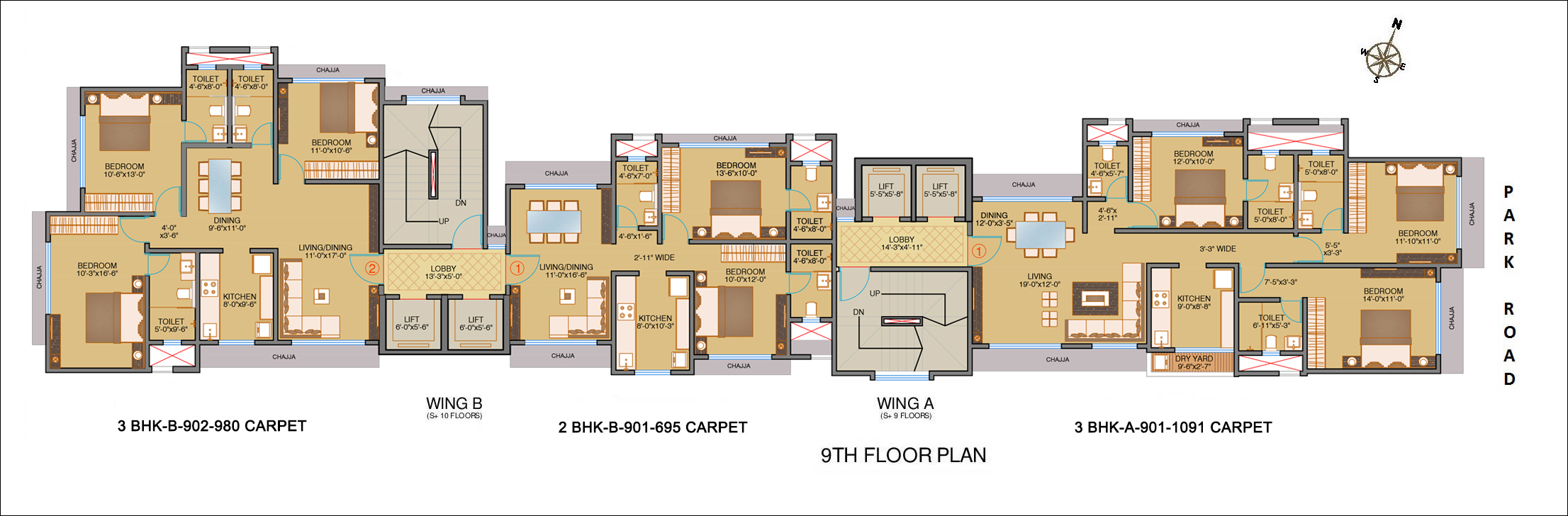 Shamik Crimson Bay 9th Floor Typical Plan