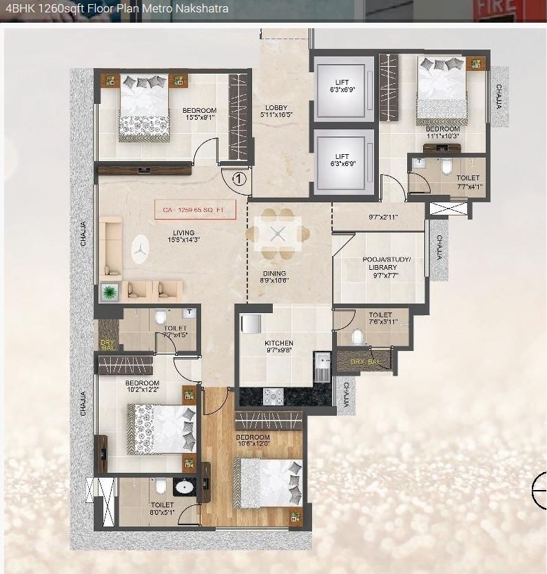 Nakshatra 4BHK Plan