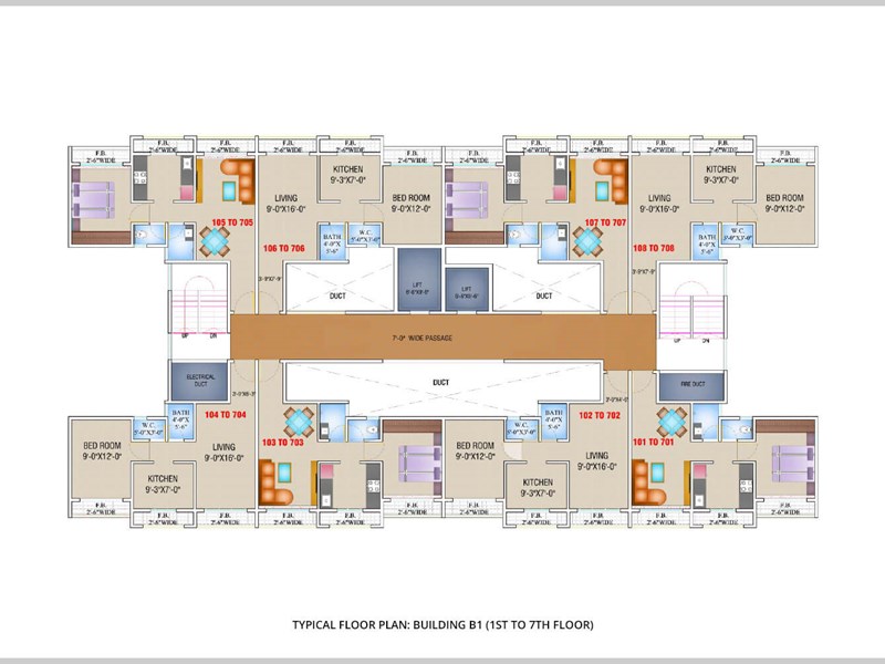 Arihant Aloki Typical Floor Plan Bldg B1