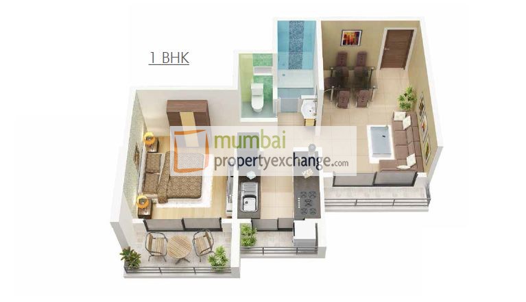 1 BHK Floor Plan