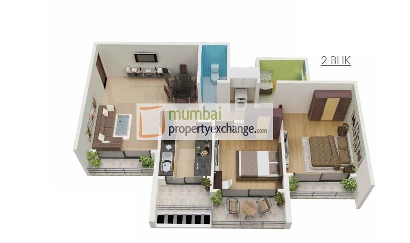 2 BHK Floor Plan