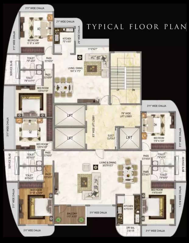 Park Pallazo Typical Floor Plan