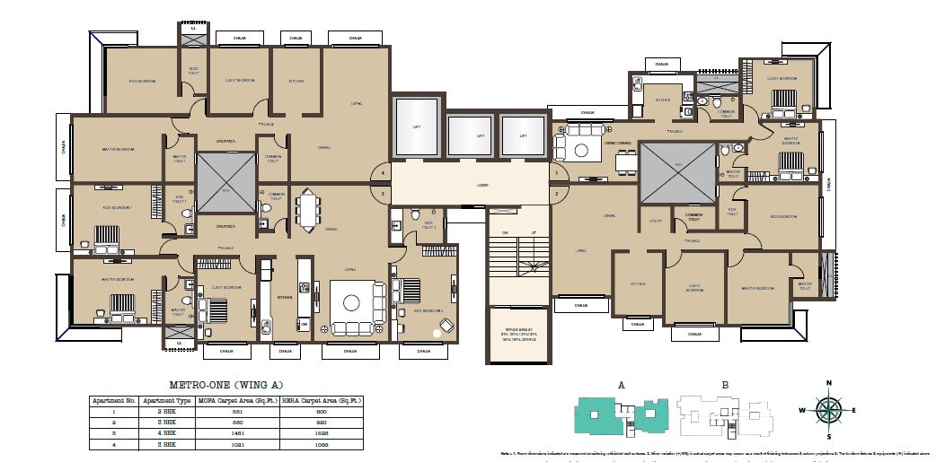 Kabra Metro One Wing A Typical Floor Plan