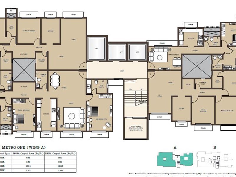 Kabra Metro One Wing A Typical Floor Plan