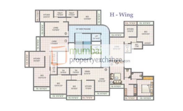 H Wing Floor plan