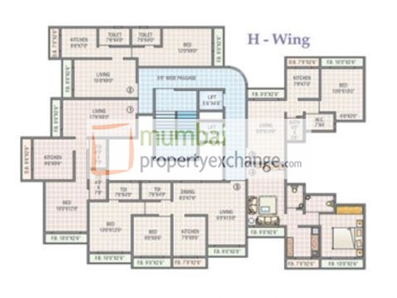 H Wing Floor plan