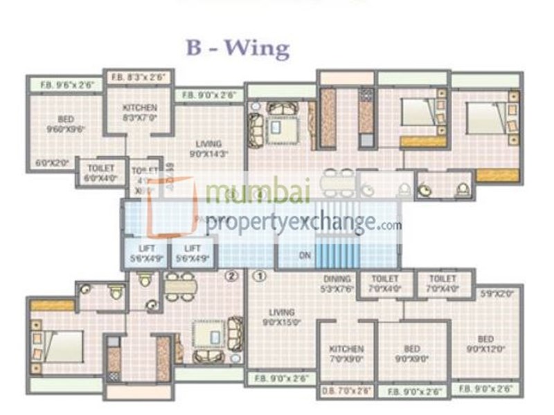 B Wing Floor plan
