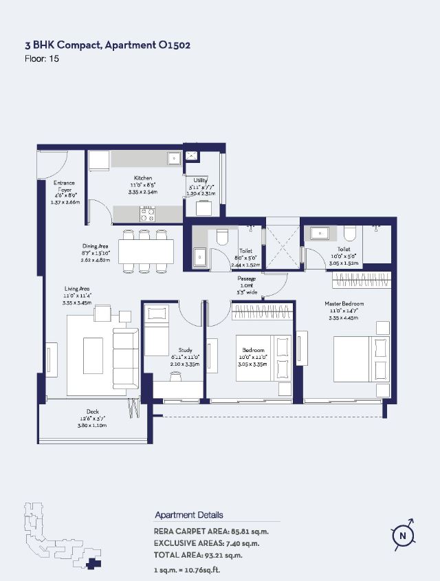 Godrej Trees 3BHK Compact O1502