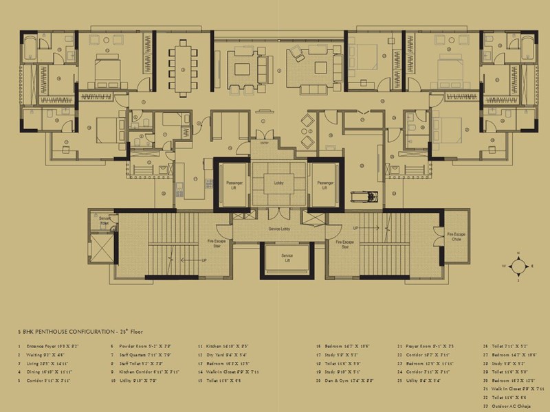 Excalibur 5BHK Penthouse Plan