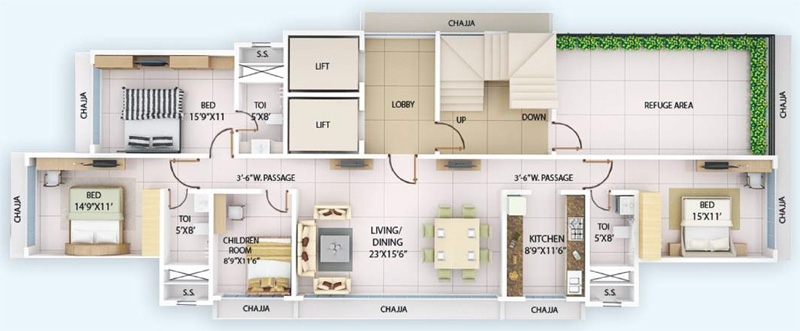 16012 Oth Floor Plan 2  - Ishaan, Khar West