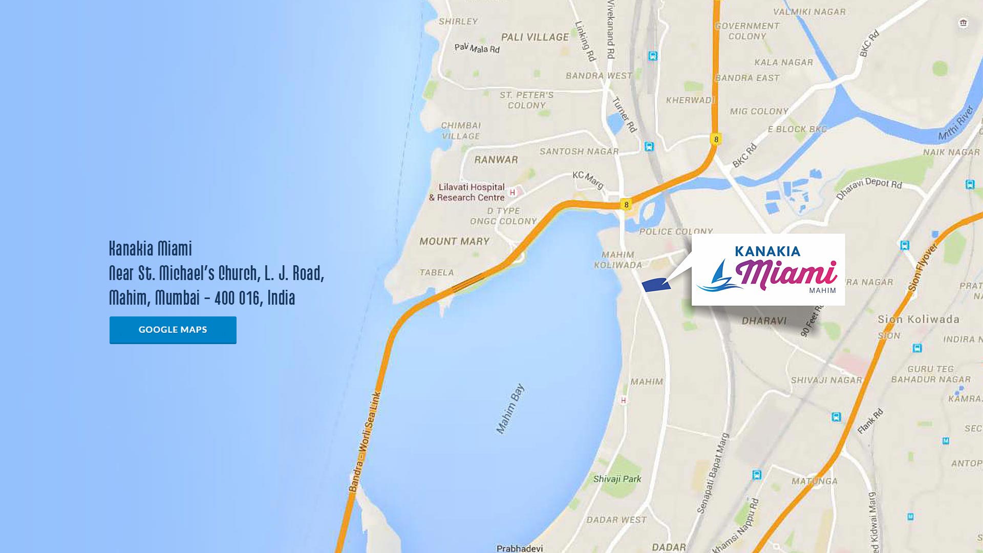 Kanakia Miami Location Map