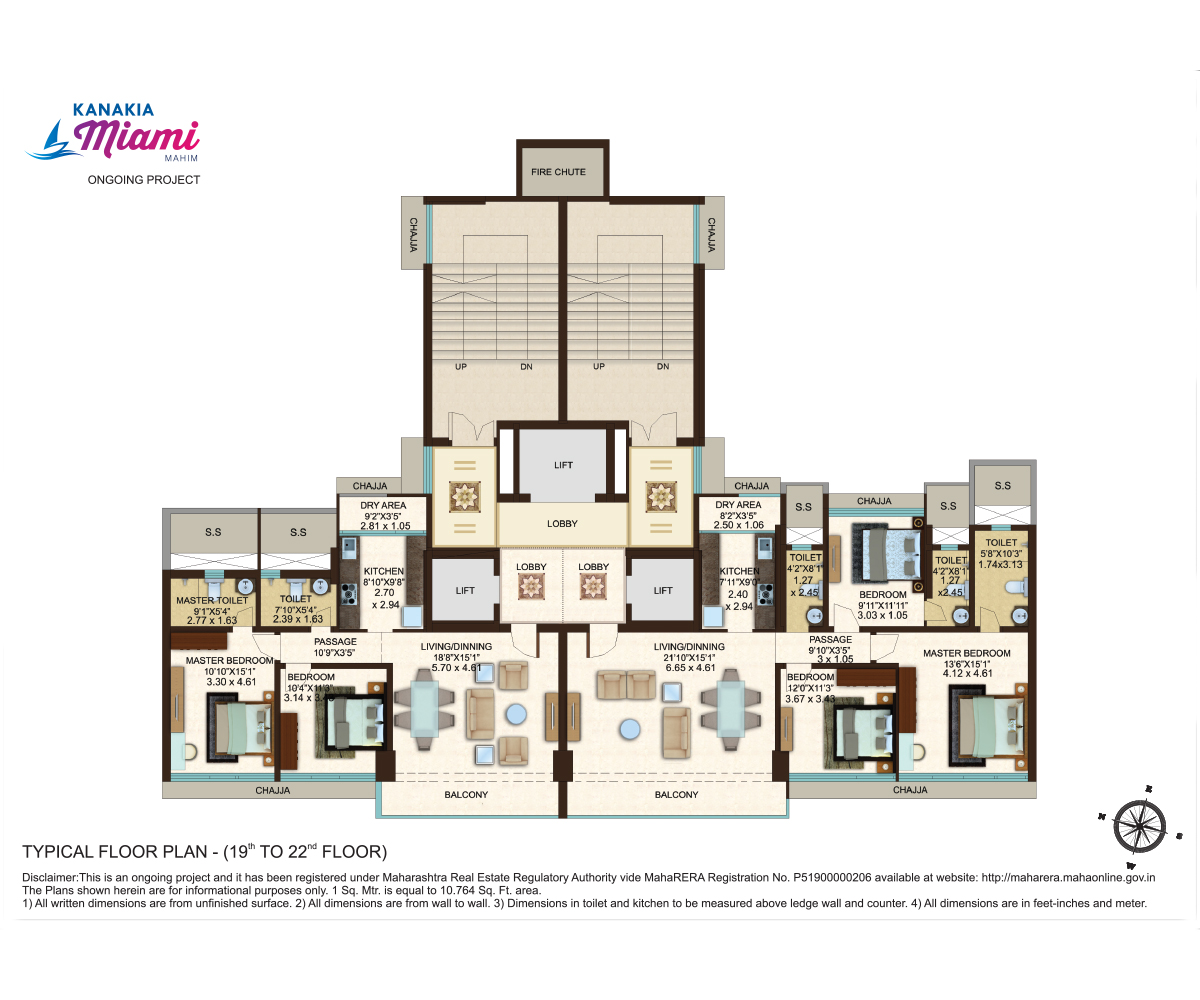Kanakia Miami Typical Floor Plan (19th-22)