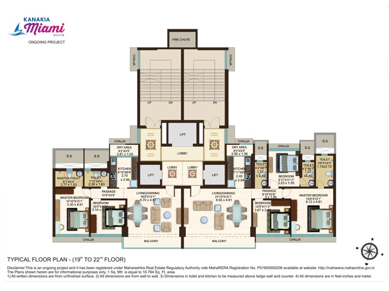 Kanakia Miami Typical Floor Plan (19th-22)
