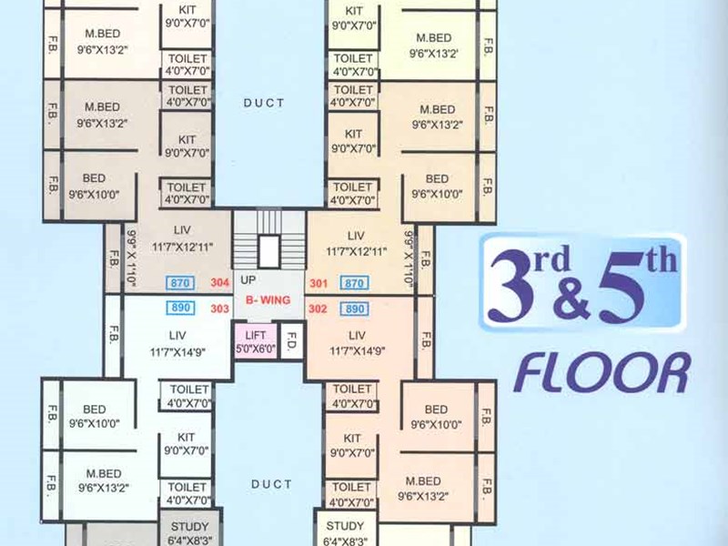 3rd and 5th Floor Plan