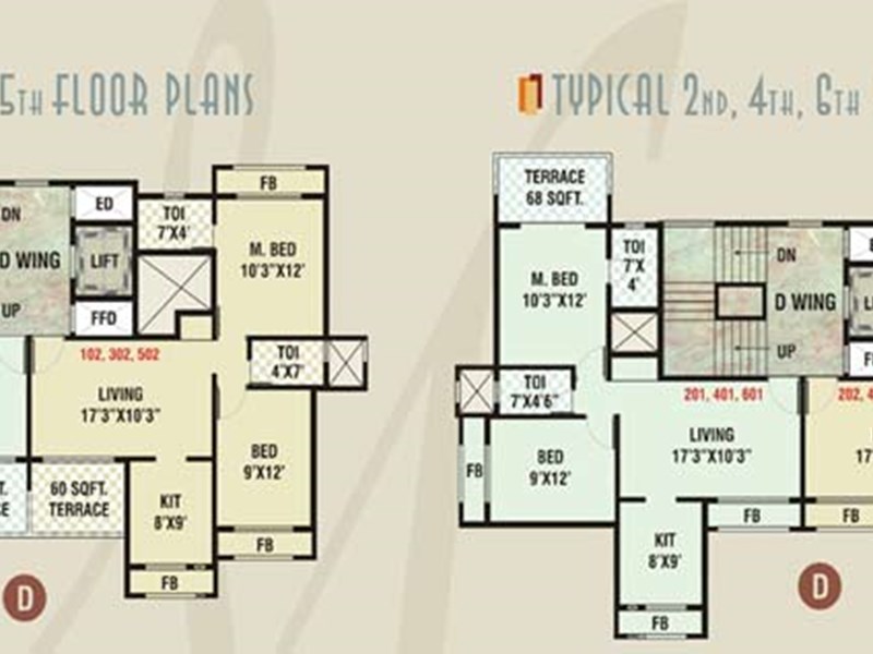 1st 3rd 5th and 7th floor plan