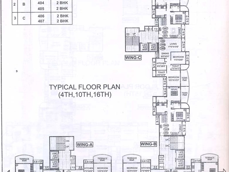 4th 10th 16th Floor Plan