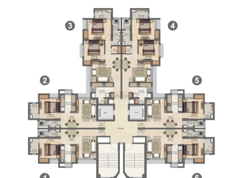 Lodha Amara Typical Floor Plan 1BHK-2BHK Ultima