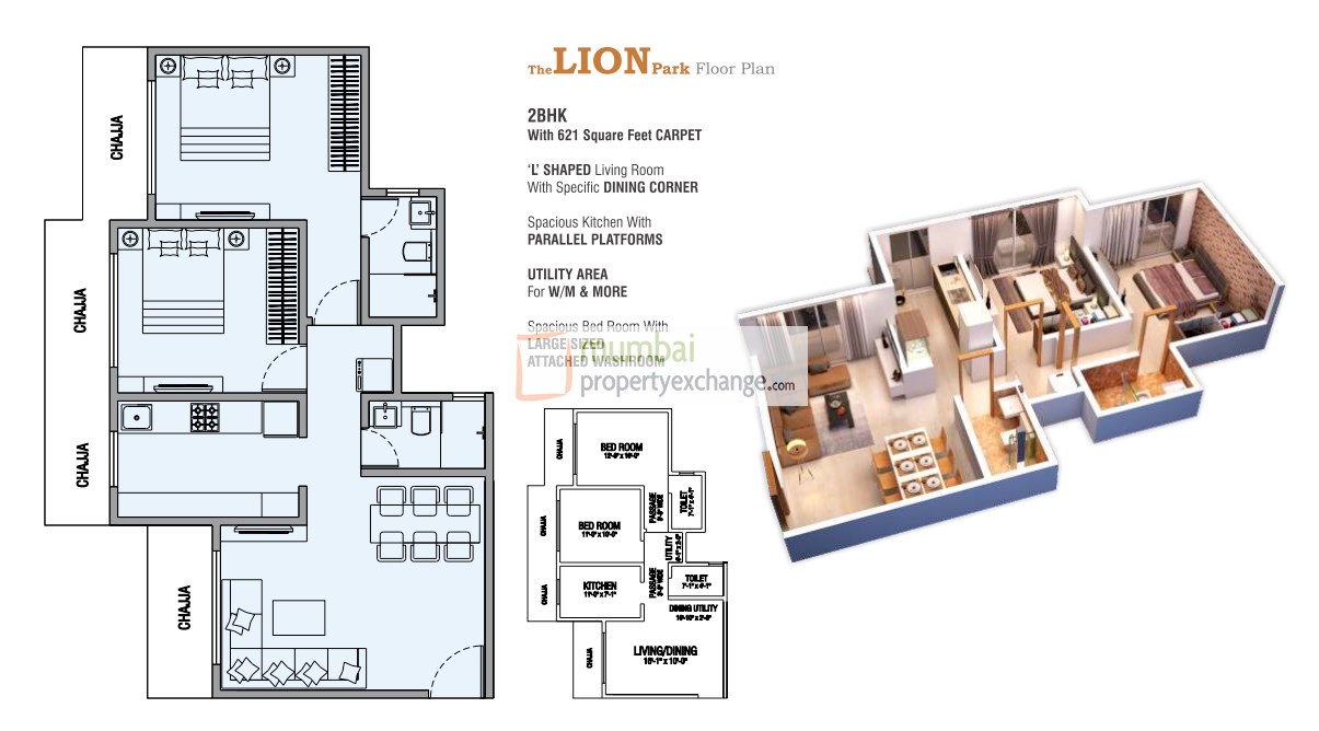 2 BHK Floor Plan
