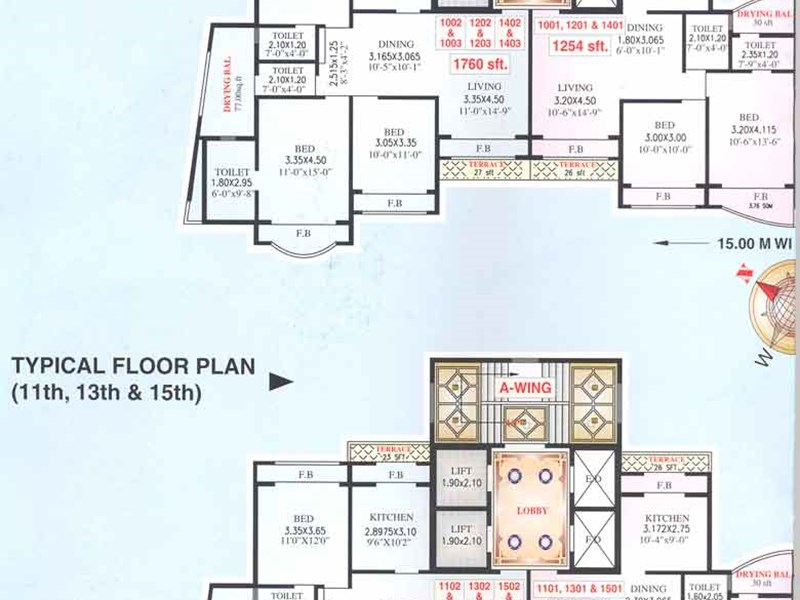 10th - 14th Floor Plan