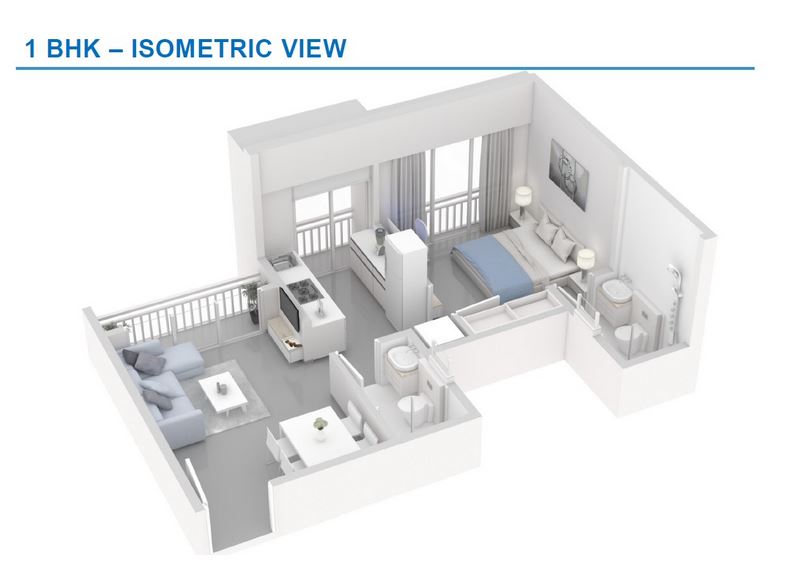 Godrej-Vihaa-Badlapur 1BHK Isometric View