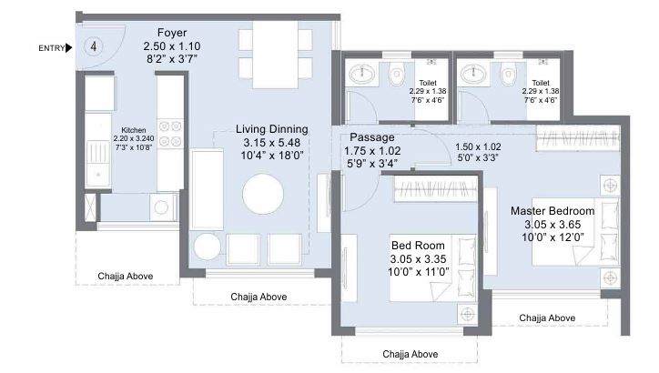 Emerald Isle 2BHk Type 1