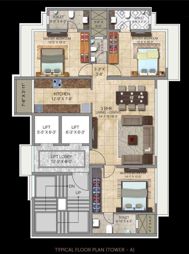 Ananda Residency Typical Floor Plan Tower A
