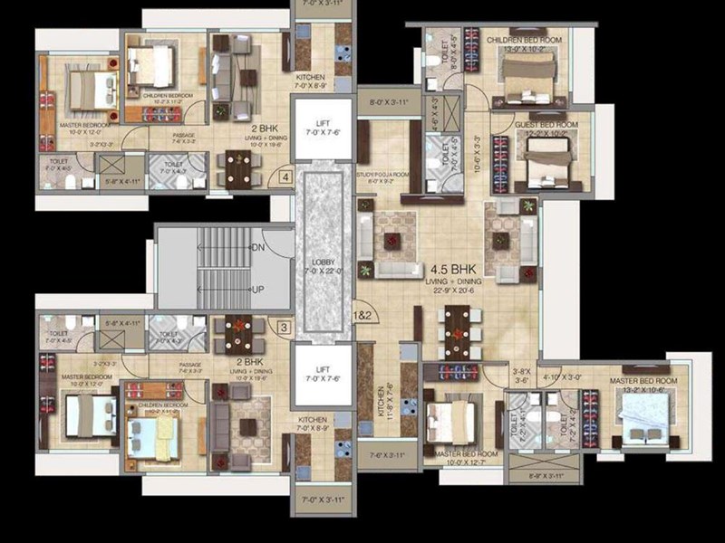 Ananda Residency Typical Floor Plan Tower B