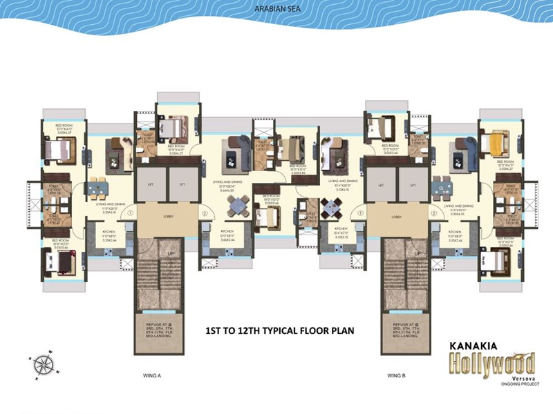 Kanakia Hollywood 1st-12th Typical Floor Plan