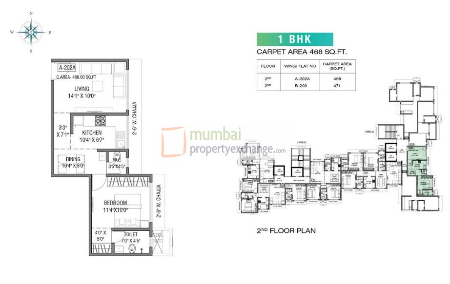 1 BHK Floor Plan