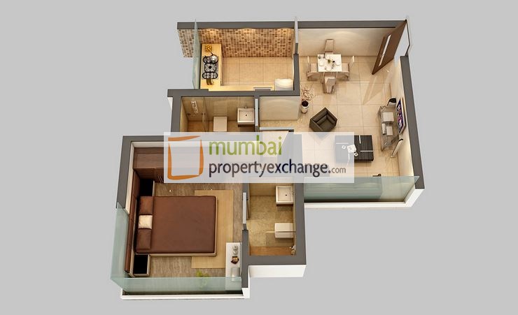 1 BHK Floor Plan