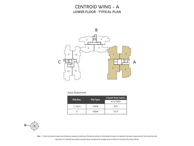 Centroid Wing A Typical Lower Floor Plan