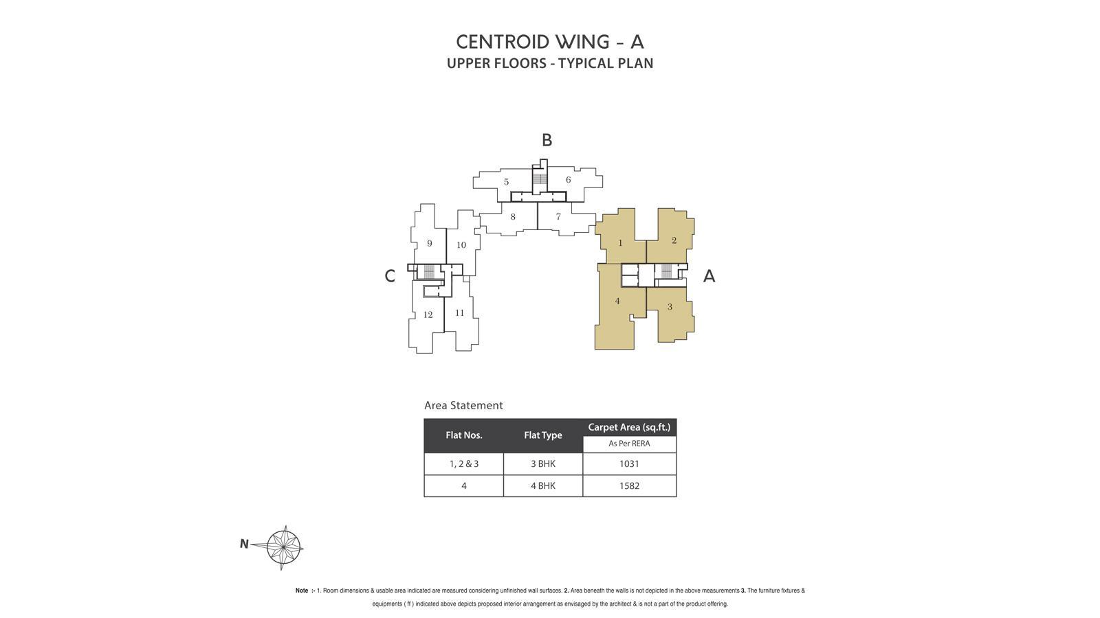 Centroid Wing A Typical Upper Floor Plan