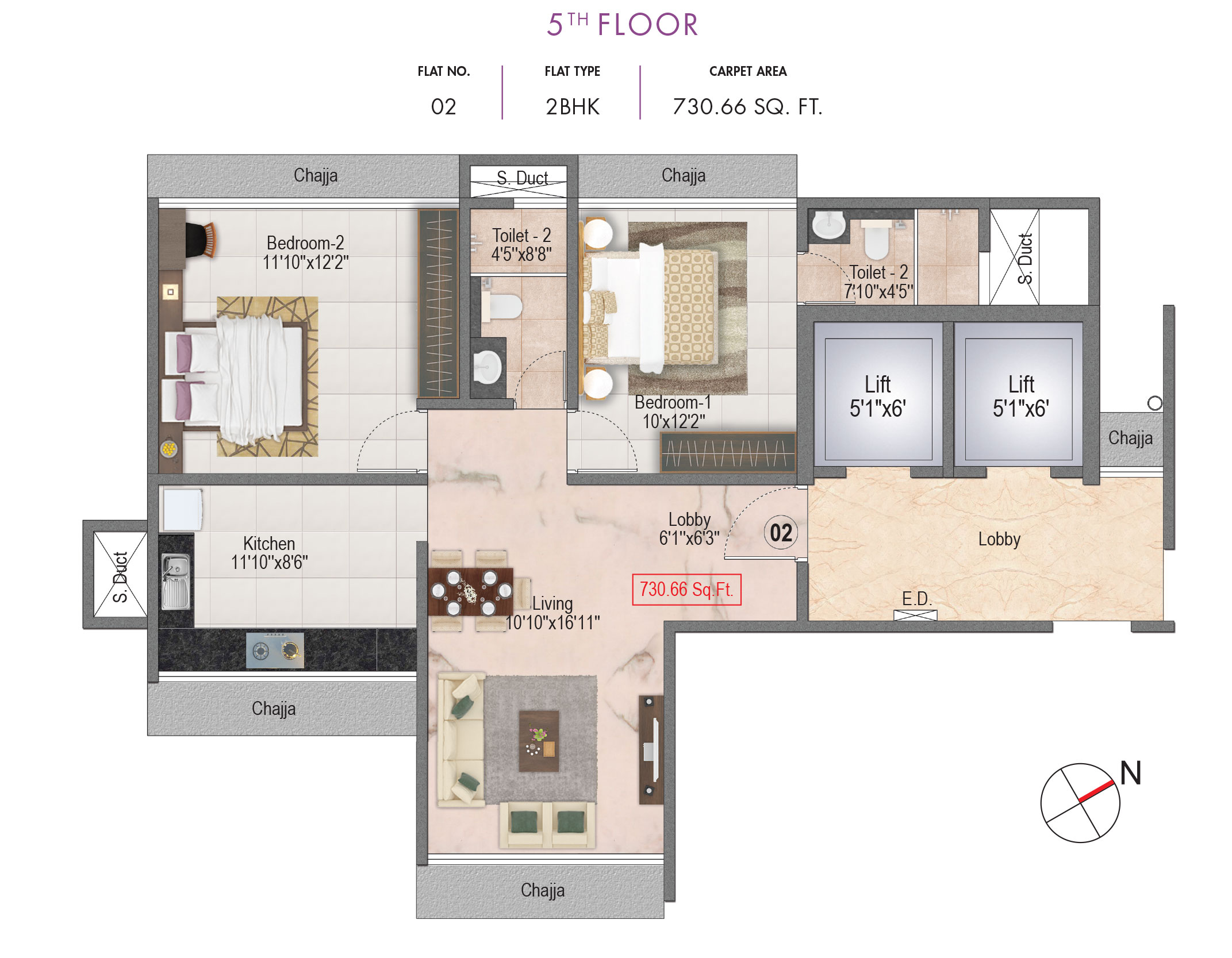 Swiss Boulevard 5th Floor Plan