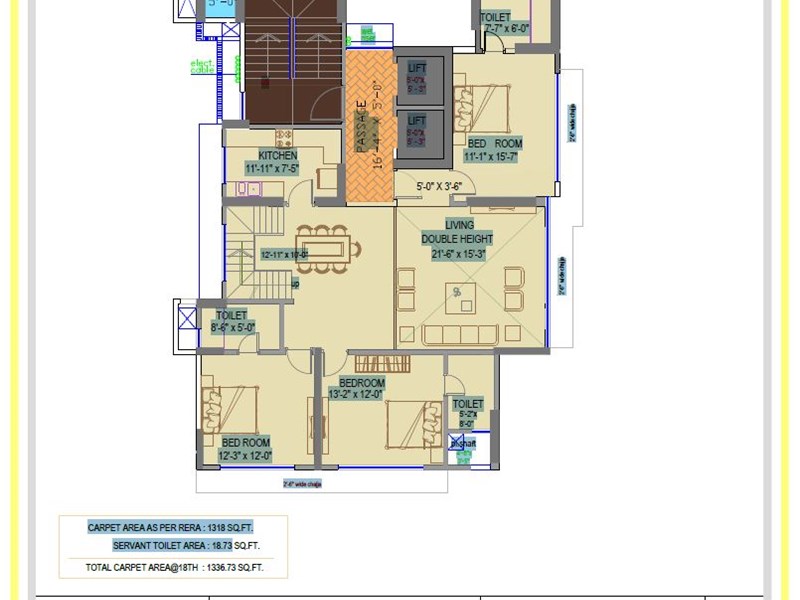 Tranquil Bay 18th floor duplex (Lower floor) Plan