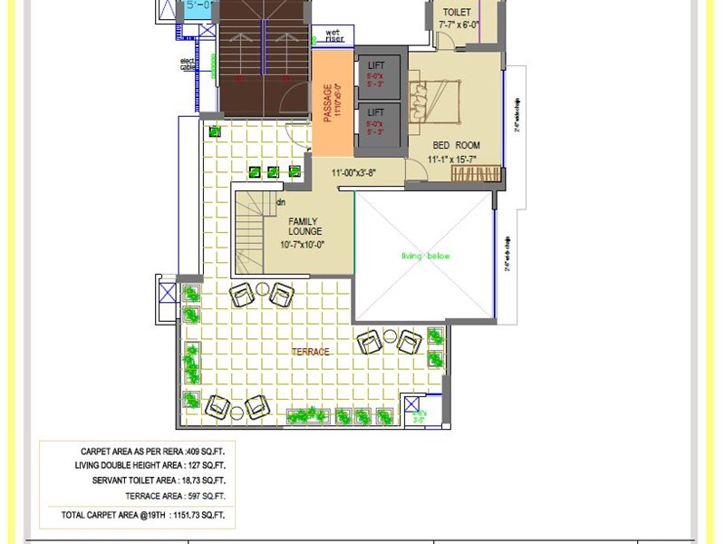 Tranquil Bay 19th floor duplex (Upper floor) Plan