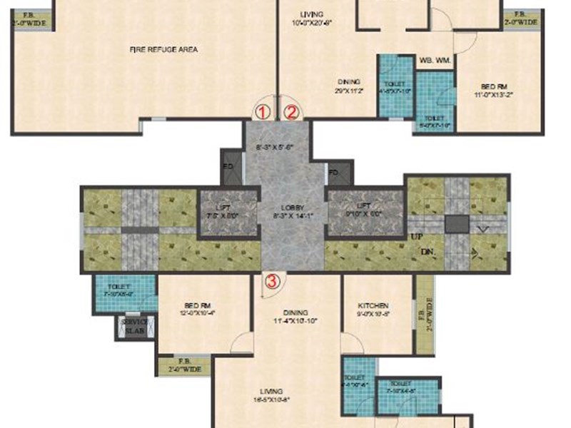 Arihant Aarohi Typical Floor Plan Wing C 8th-12th flr