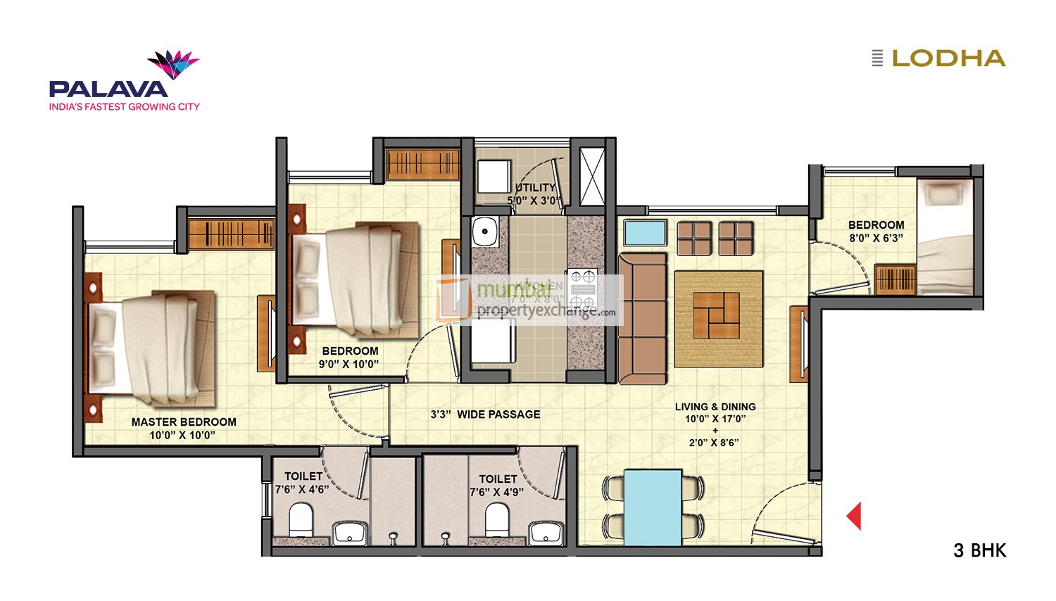 3BHK Unit Plan