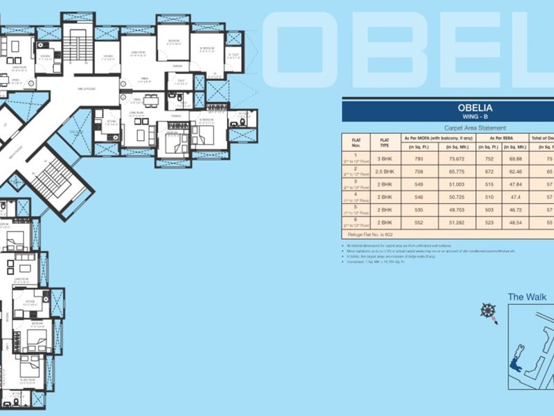 Obelia Wing B Typical Floor Plan