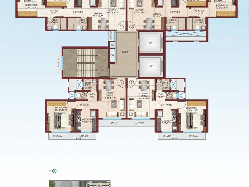 Rudraksha Typical Floor Plan Wing C