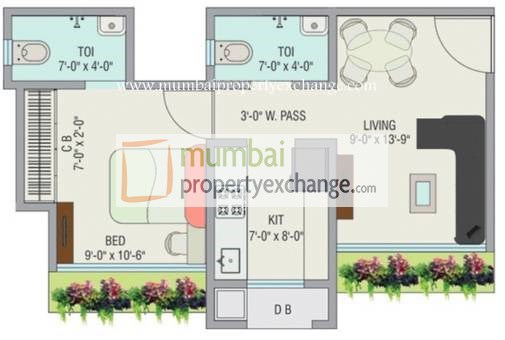 1BHK Floor Plan