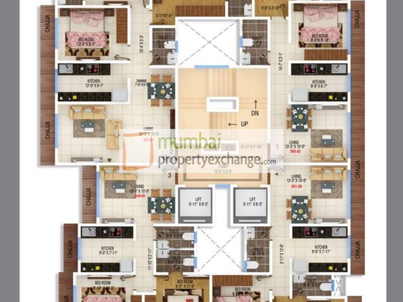 9th-13th Floor Plan