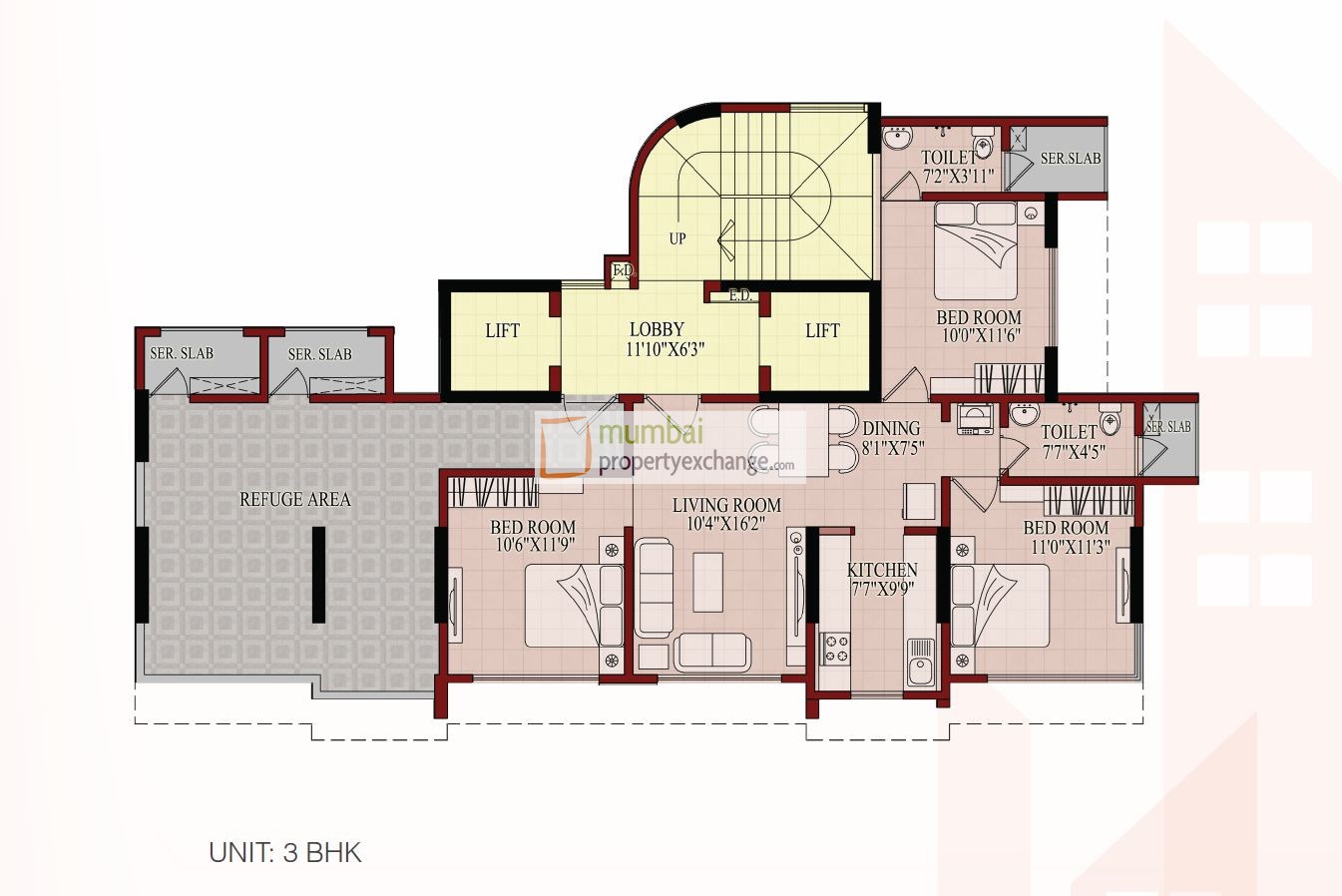 3BHK Floor Plan