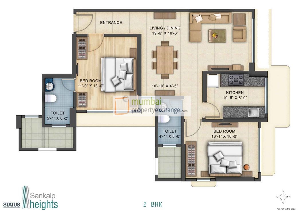 Floor Plan Durga Petals Bhk Rent Sankalp Heights Malad West By