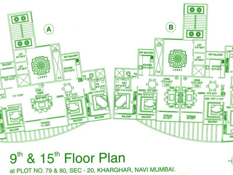 9th and 15th Floor Plan