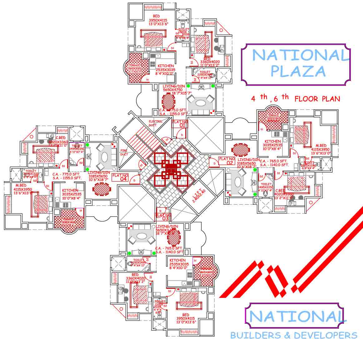 4th and 6th floor plan