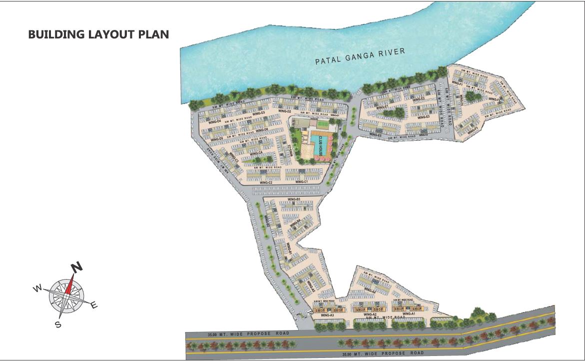Akshar Rivergate Building Layout
