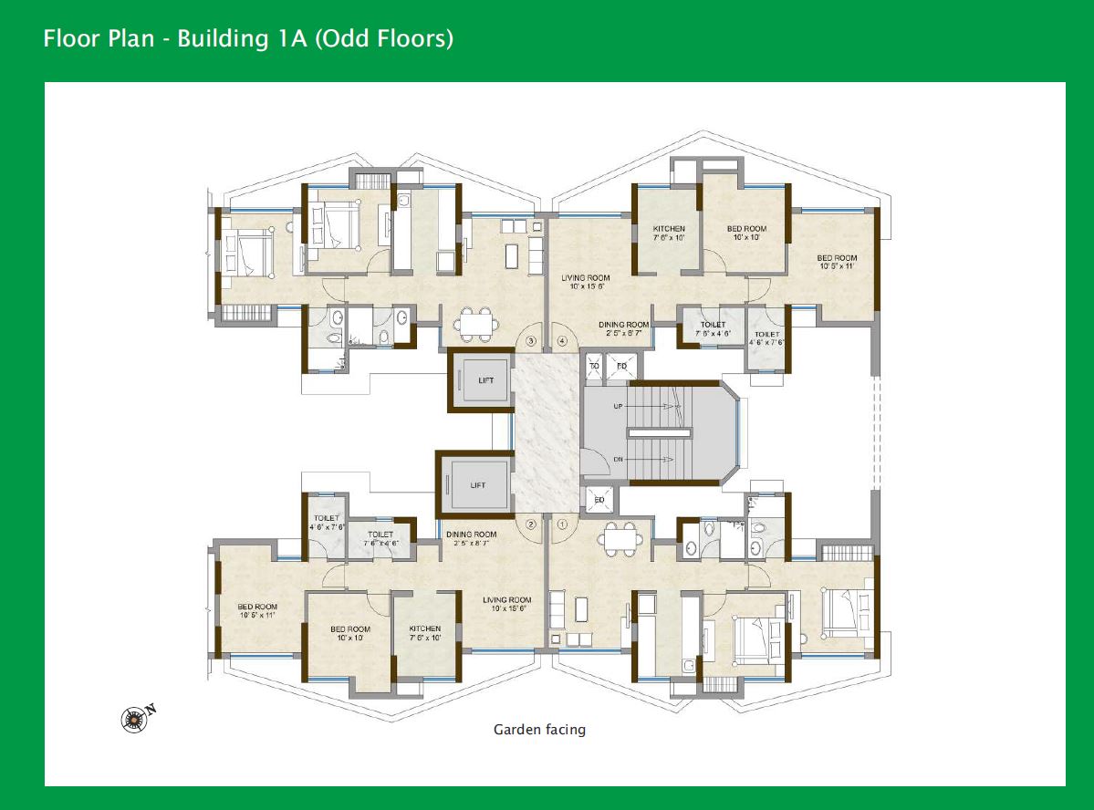 Hills Pristine Floor Plan Bldg 1A Odd Floors