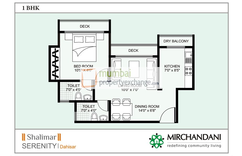 1BHK Floor Plan
